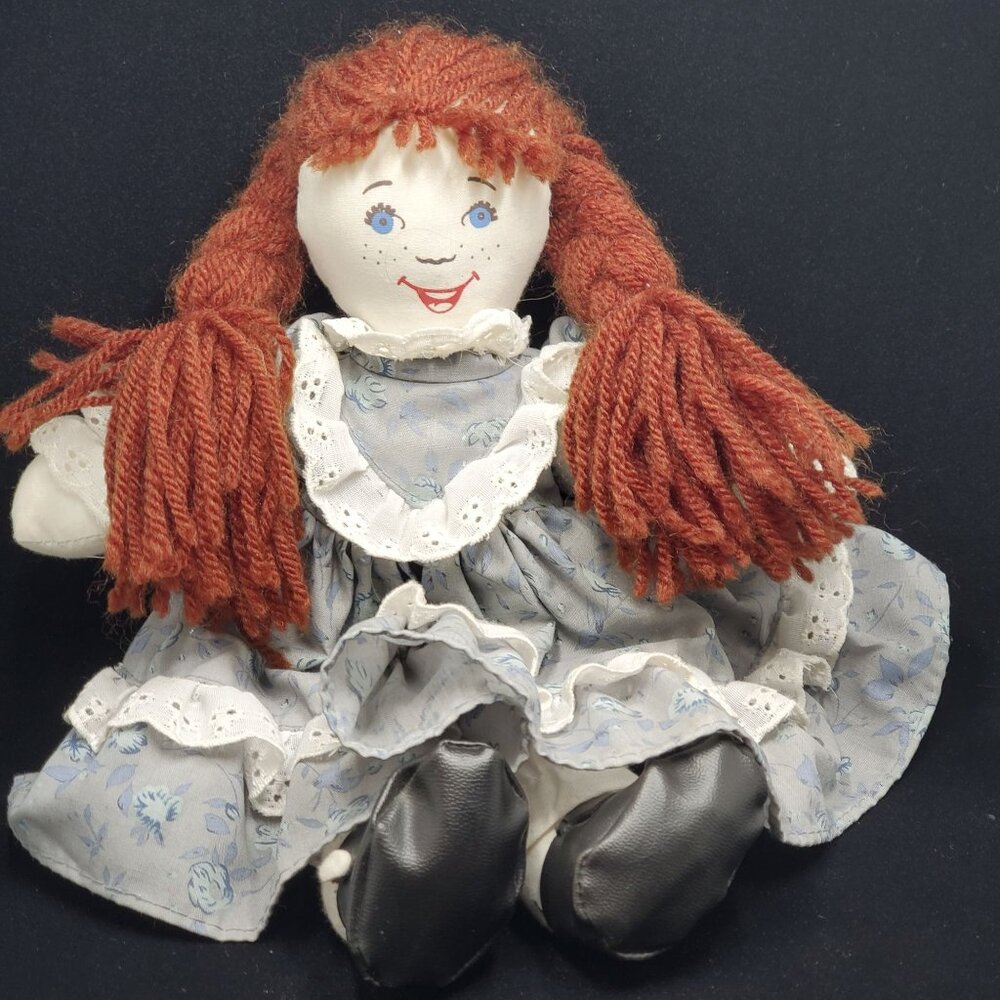 Vintage Rainfall Soft Stocking Doll Ragdoll Braided Yarn Hair 1995 11'' Tall